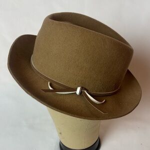 Gigi Pip Trilby Hat The Ruth Beige Australian Wool Sz S/M